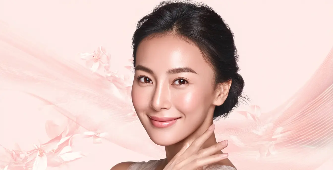 Woman's face with flawless skin.