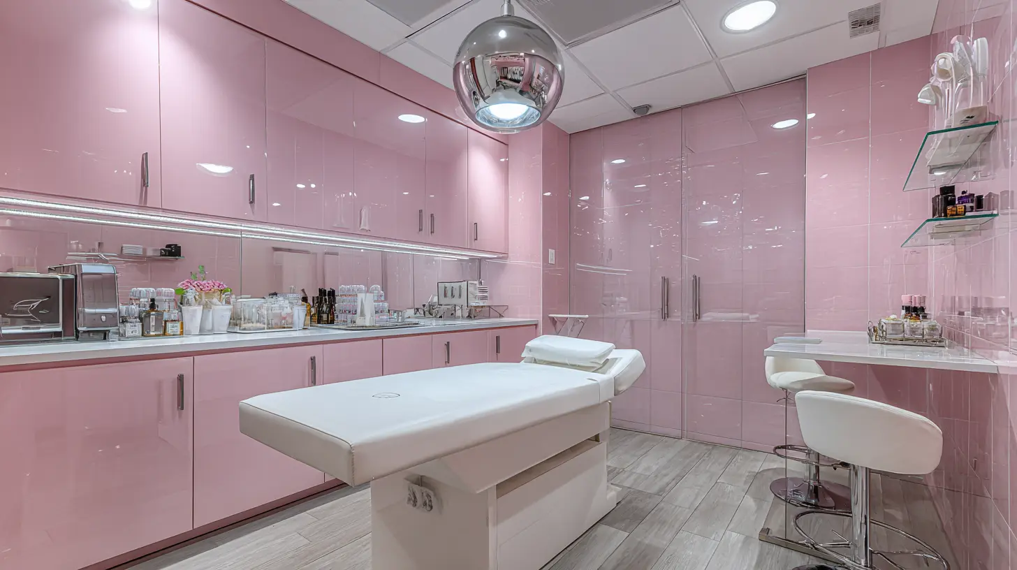 A modern lash tech studio.